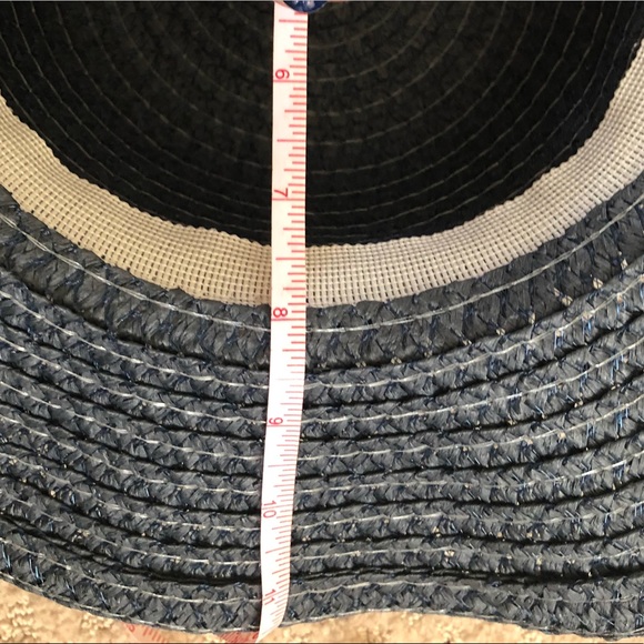 🆕👒 Wide Brim Woven Sun Hat Blue - Picture 6 of 6